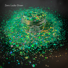 Load image into Gallery viewer, zero lucks given glitter - zero fucks given glitter - no fucks glitter -- Bouji Panda - Stay Bouji - Tumbler Glitter - midlands vinyl - carolina sparkle bar - blackbear glitter - madam glitter