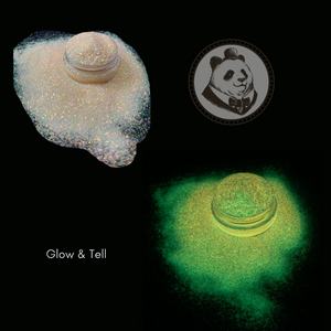 Glow and Tell - Glow in the dark glitter - Bouji Panda - Stay Bouji - Tumbler Glitter